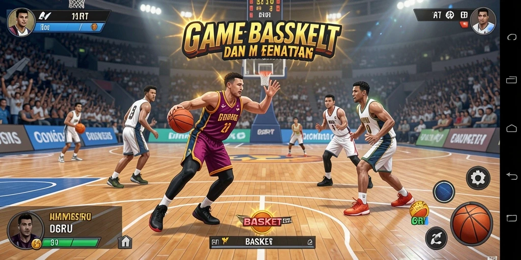 Antarmuka 6RT yang menarik untuk pengalaman permainan basket.