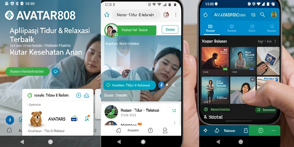 Antarmuka AVATAR808 dengan fitur Tidur & Relaksasi yang menenangkan.