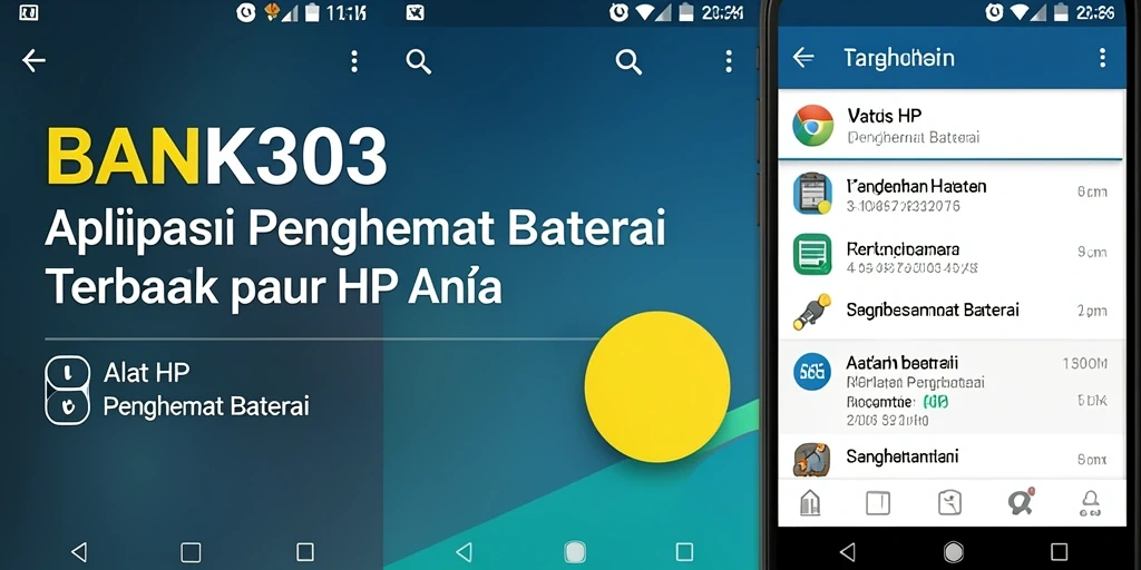 Tampilan antarmuka BANK303 untuk penghemat baterai yang efisien.