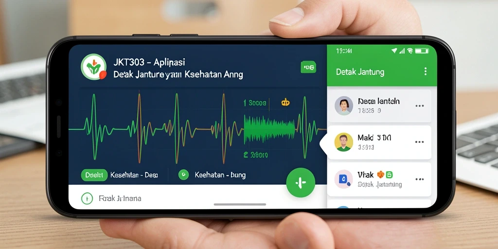 Antarmuka JKT303 yang memudahkan pemantauan detak jantung.
