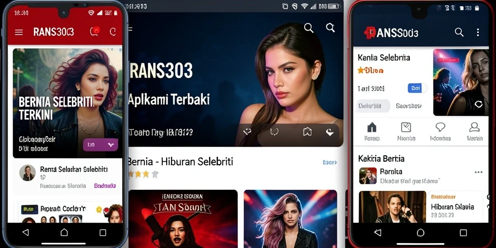 Tampilan antarmuka RANS303 dengan berita selebriti terkini.