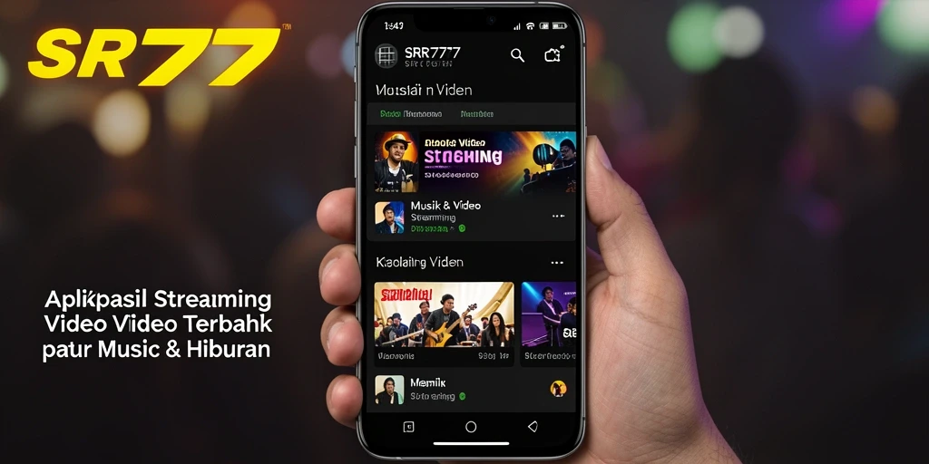 Screenshot utama SR777 menampilkan interface aplikasi Streaming Video yang user-friendly.