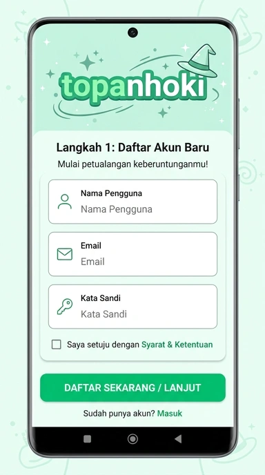 Registrasi Akun Mudah di topanhoki untuk Pengguna Android